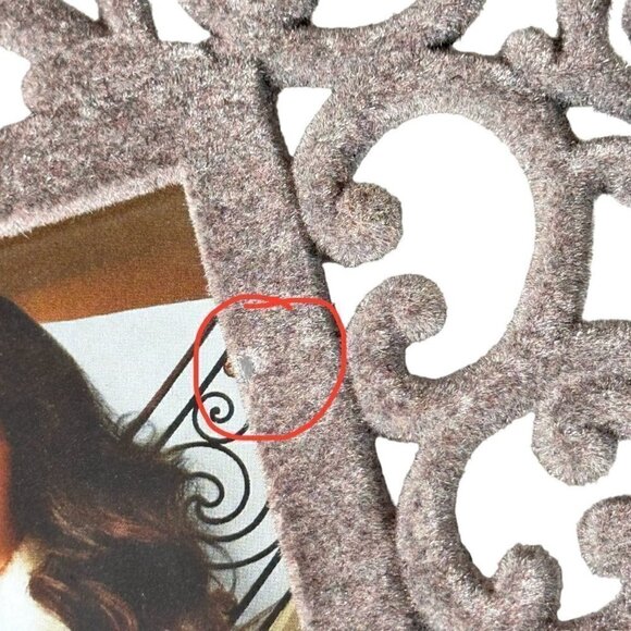 Grey Velvet Scroll Flourish Ornate Decorative Rectangular Picture Photo Frame - Picture 7 of 13